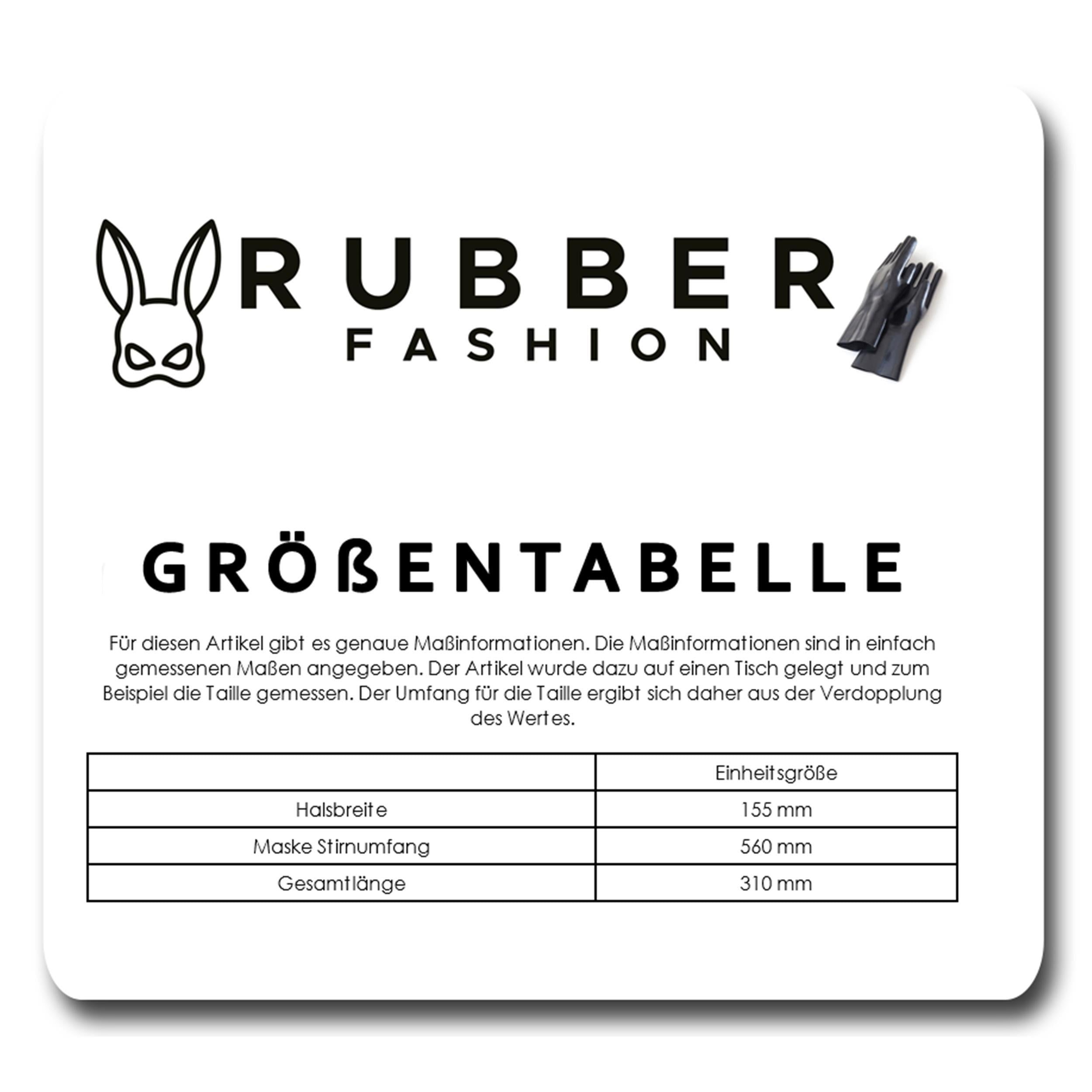 Rubberfashion Latex Maske Herren anatomisch - Latexmaske Haube mit Öffnungen für Augen und Nase für Männer